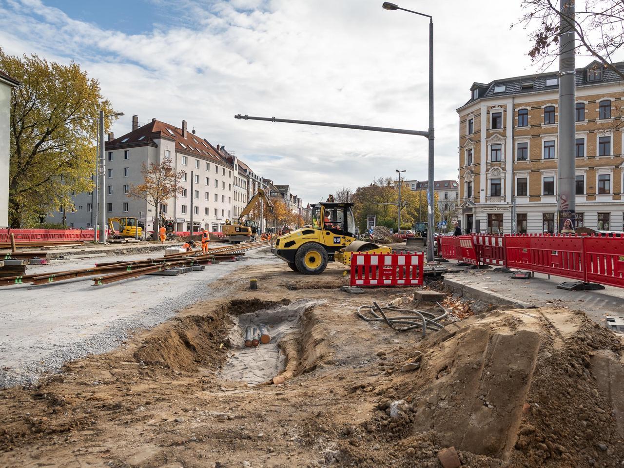 Baustelle in der Landsberger Straße