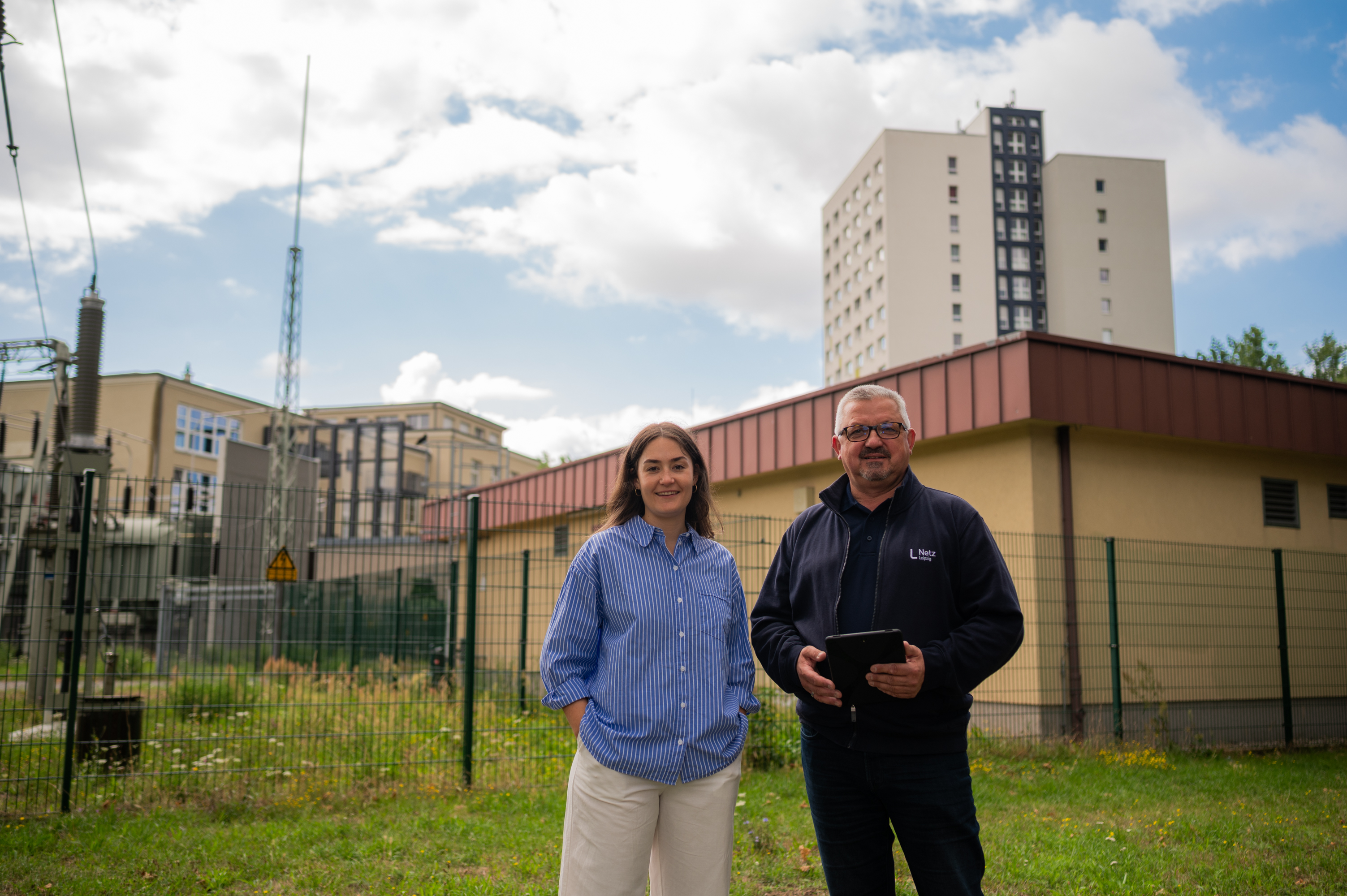 Sie tauchen nicht ab, wenn es herausfordernd wird: Theresa Wagner von den Leipziger Stadtwerken und Volker Niegel von der Netz Leipzig.